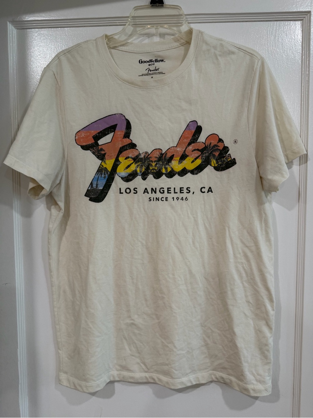 Goodfellow & Co Cream Fender Los Angeles Graphic Tee